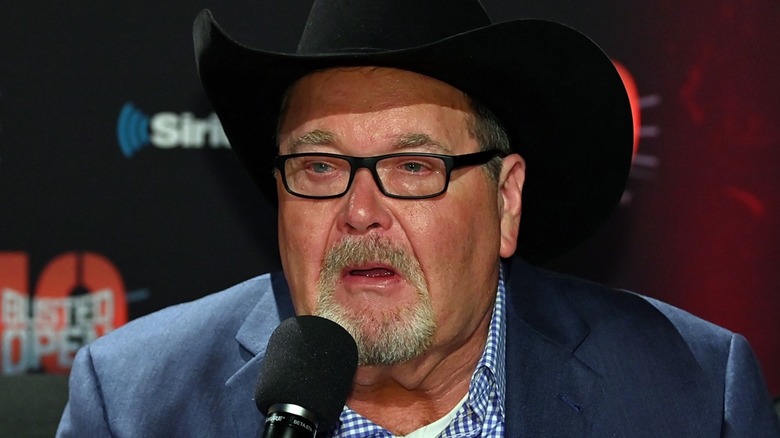 Jim Ross talking on the mic