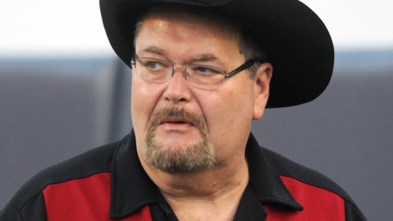 Jim Ross wearing a cowboy hat
