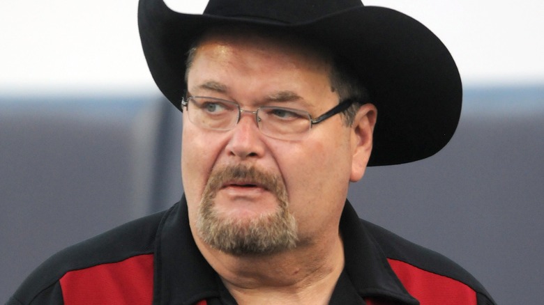 Jim Ross wearing a cowboy hat