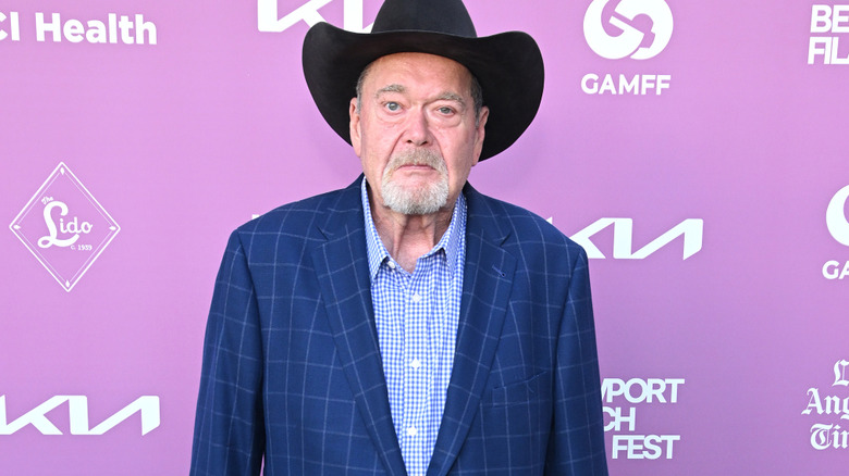 Jim Ross wearing a cowboy hat