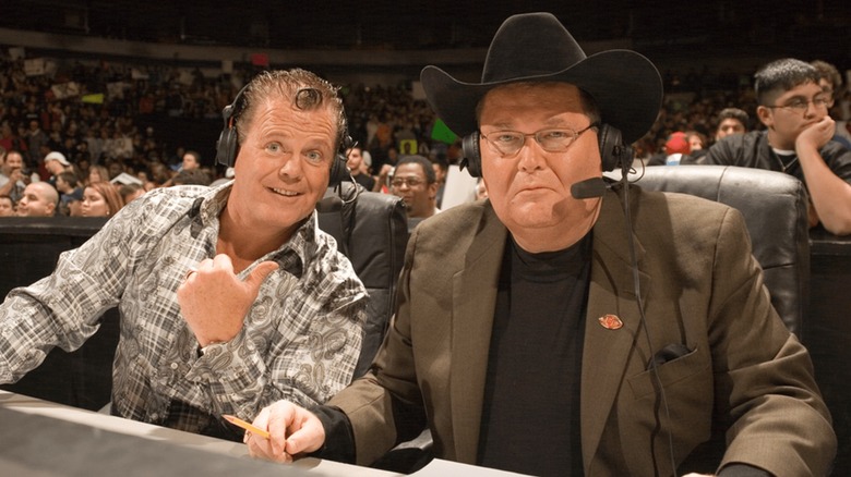 Jerry Lawler and Jim Ross calling the action together