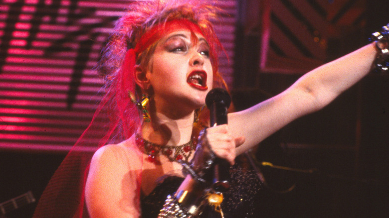 Cyndi Lauper during a show, 1984.