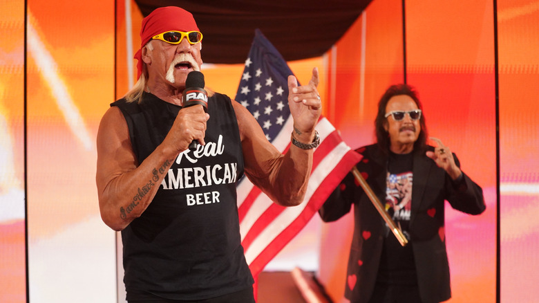 WWE Hall of Famers Hulk Hogan and Jimmy Hart appear on the 