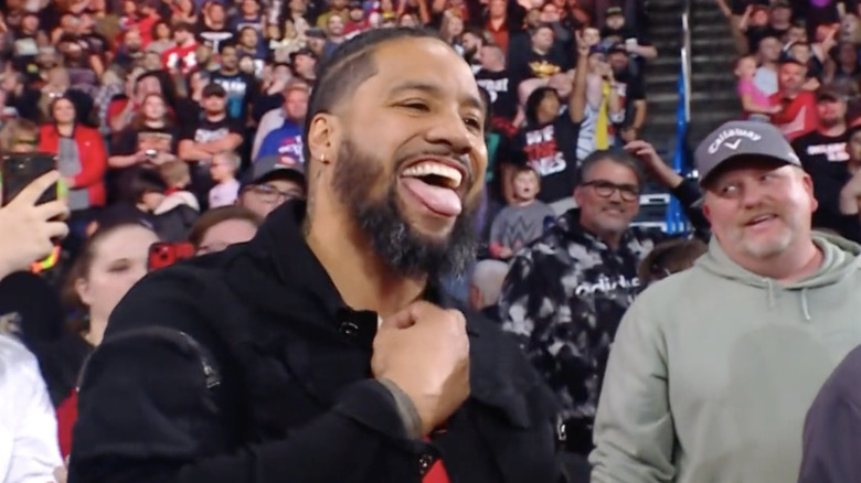 Jey Uso grins