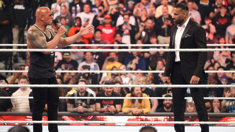 Dwyane "The Rock" Johnson and Jinder Mahal on RAW
