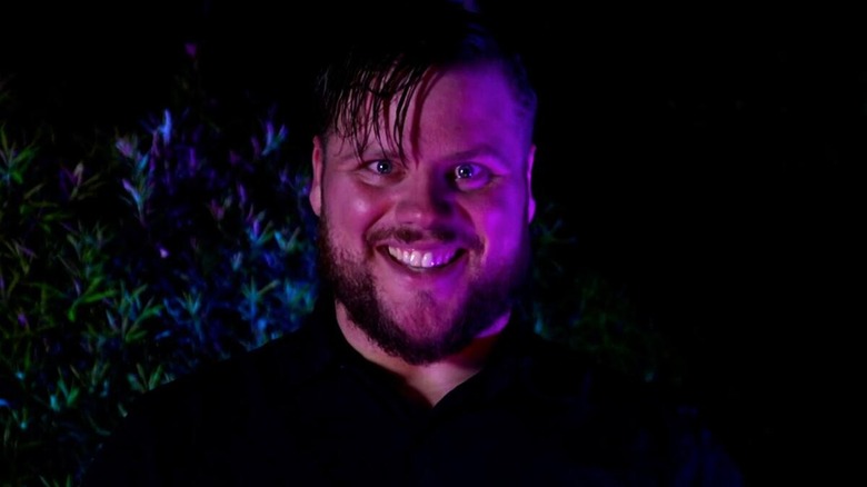 Joe Gacy during a backstage promo segment in his 