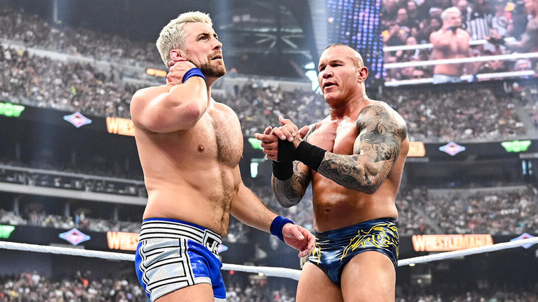 Joe Hendry being clapped by Randy Orton