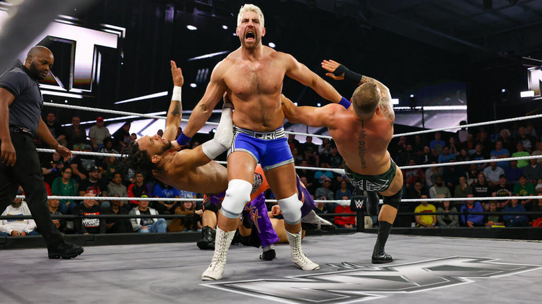 Joe Hendry taking out his opponents