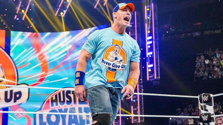 John Cena fires up the crowd.