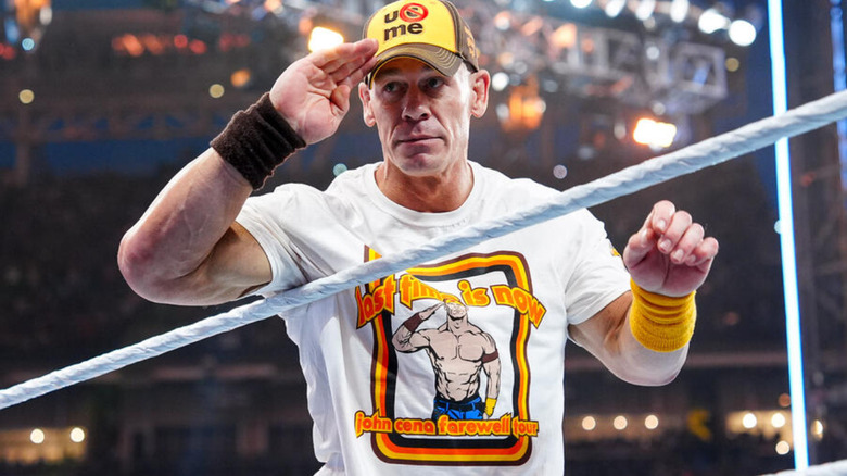 John Cena saluting the crowd