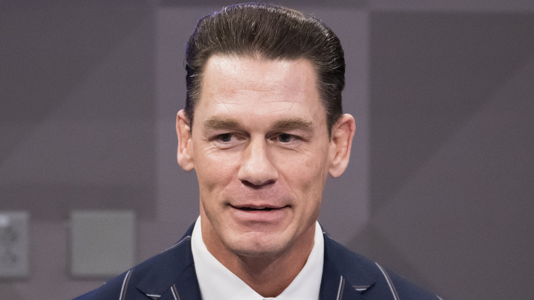 John Cena speaking at a press conference