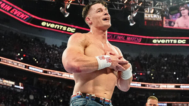 John Cena putting his hands on his chest