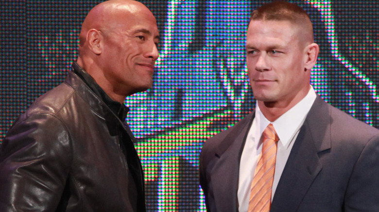 The Rock and John Cena face off