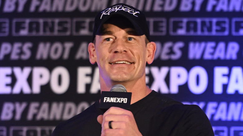 John Cena speaks on stage during Fan Expo Chicago 2025