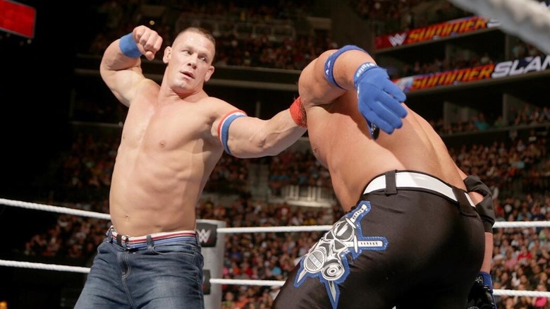 John Cena punches AJ Styles at WWE SummerSlam 2016
