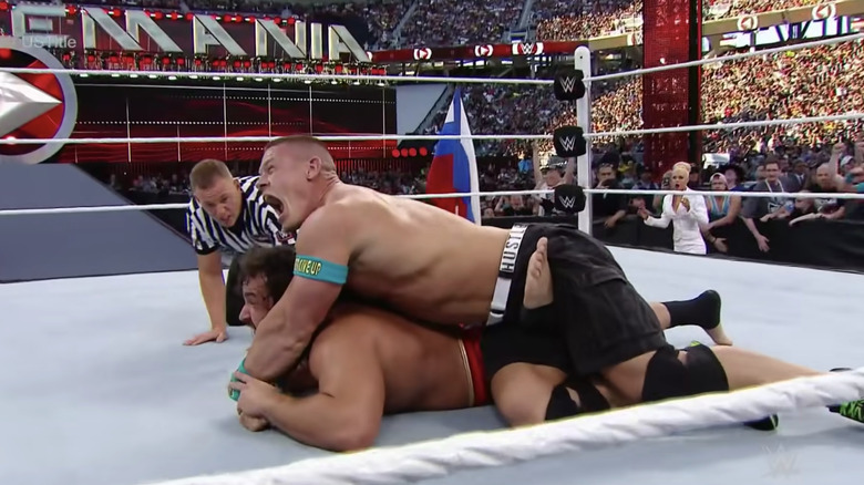 Cena putting Rusev in the STF at WrestleMania 