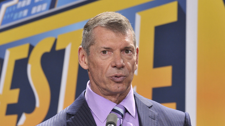 Vince McMahon attends a press conference to announce that WWE Wrestlemania 29 will be held at MetLife Stadium in 2013 at MetLife Stadium on February 16, 2012 in East Rutherford, New Jersey.
