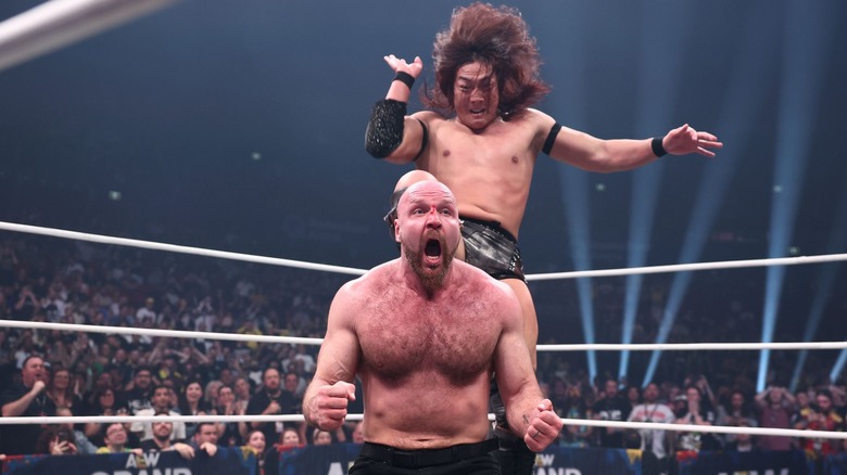 Jon Moxley and Konosuke Takeshita at AEW Grand Slam Australia 2026