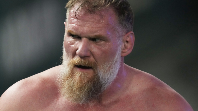 Josh Barnett looks on during the New Japan Pro-Wrestling - Wrestle Kingdom 19 in Tokyo Dome on January 04, 2025 in Tokyo, Japan.
