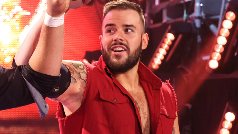 Josh Briggs wearing a red vest