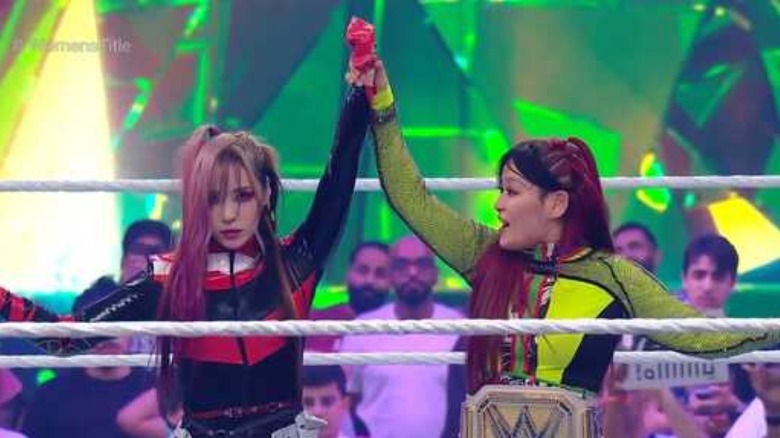 Kairi Sane and Iyo Sky at WWE Crown Jewel