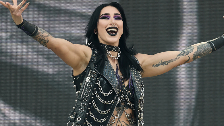 Rhea Ripley is wearing black lipstick