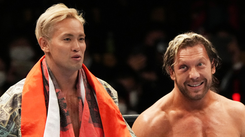 Kazuchika Okada and Kenny Omega smiling