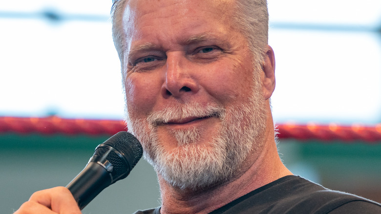 Kevin Nash with a beard doing an interview