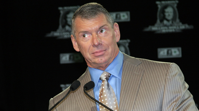 WWE Chairman Vince McMahon attends the announcement of the First McMahon Million Dollar Mania Winners at the Hard Rock Cafe June 12, 2008 in New York City.