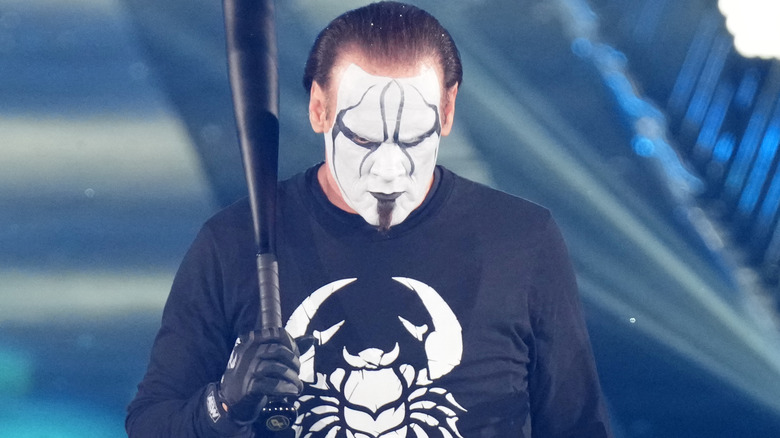 Sting enters the ring during the Pro-Wrestling NOAH - GREAT MUTA FINAL "BYE-BYE" at Yokohama Arena on January 22, 2023 in Yokohama, Kanagawa, Japan