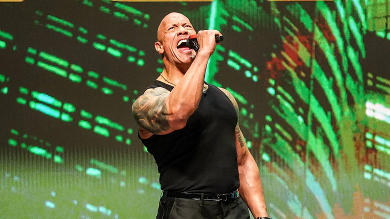 The Rock cutting a promo