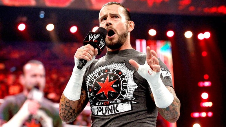 CM Punk cutting a promo during an episode of 