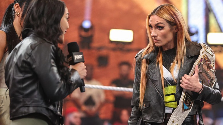Becky Lynch Confronted By Roxanne Perez