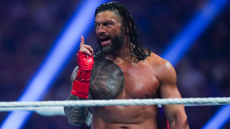 Roman Reigns Reacts During A WWE Match