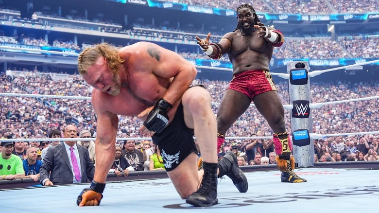 Brock Lesnar and Oba Femi at WrestleMania 42