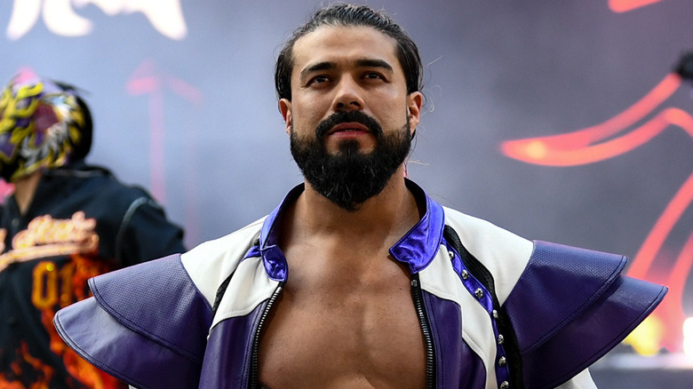 Andrade making his entrance at WWE SummerSlam 2025
