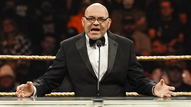 Konnan inducting Rey Mysterio into the WWE Hall of Famer in 2023