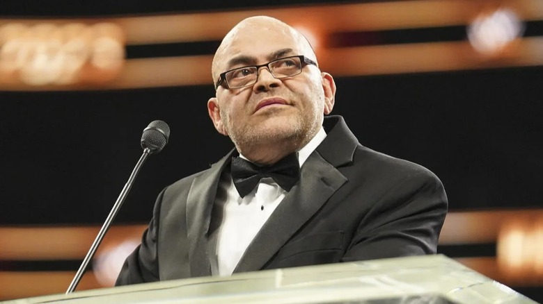 Konnan makes a speech at the WWE Hall of Fame ceremony