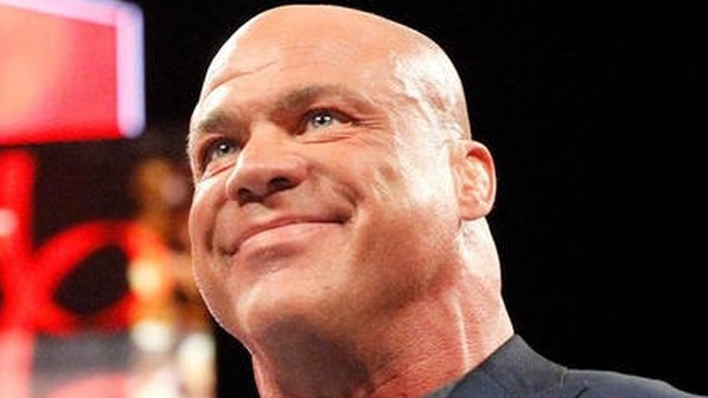 Kurt Angle looking up