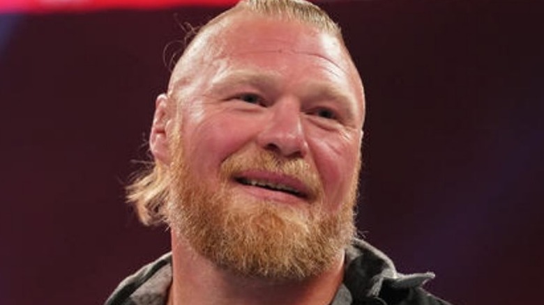 Brock Lesnar smiling