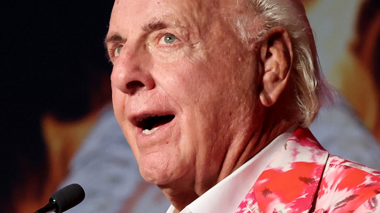 Ric Flair talking at an event 