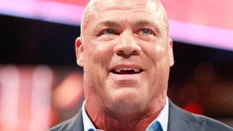 Kurt Angle in a suit on an episode of WWE RAW