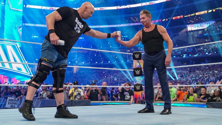Vince McMahon Shares A Toast With Steve Austin