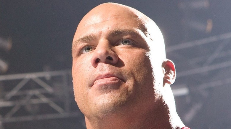 Kurt Angle stares at the crowd