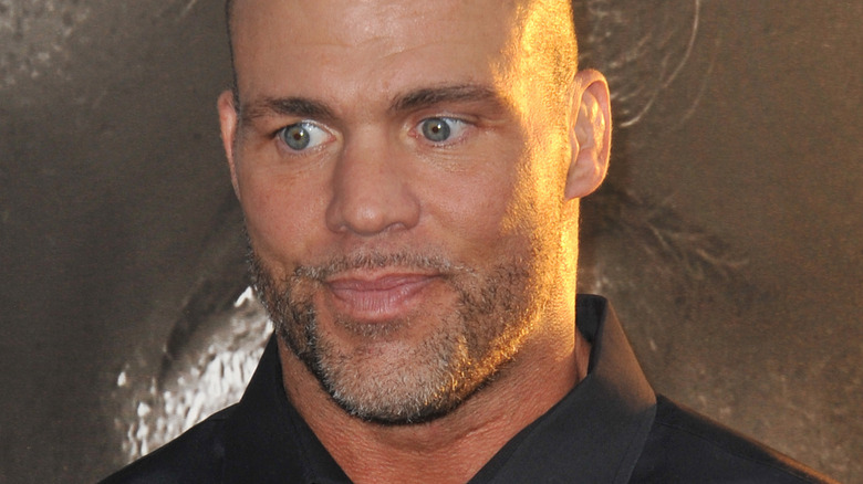 Kurt Angle looking down