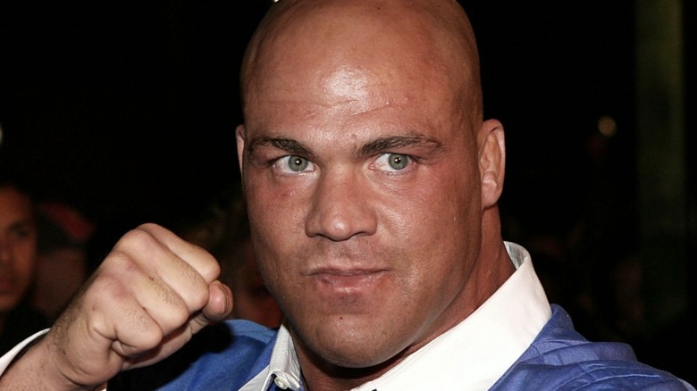 Kurt Angle ready to throw a punch