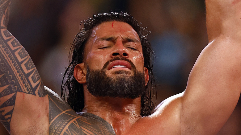 Roman Reigns celebrating