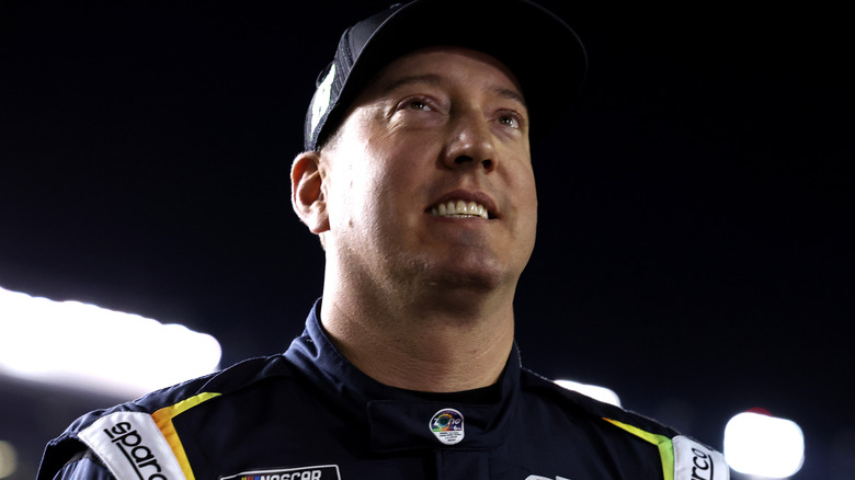 Kyle Busch looking up