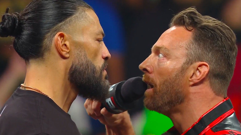 LA Knight face-to-face with Roman Reigns
