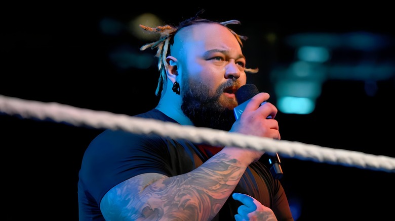 Bray Wyatt talking microphone